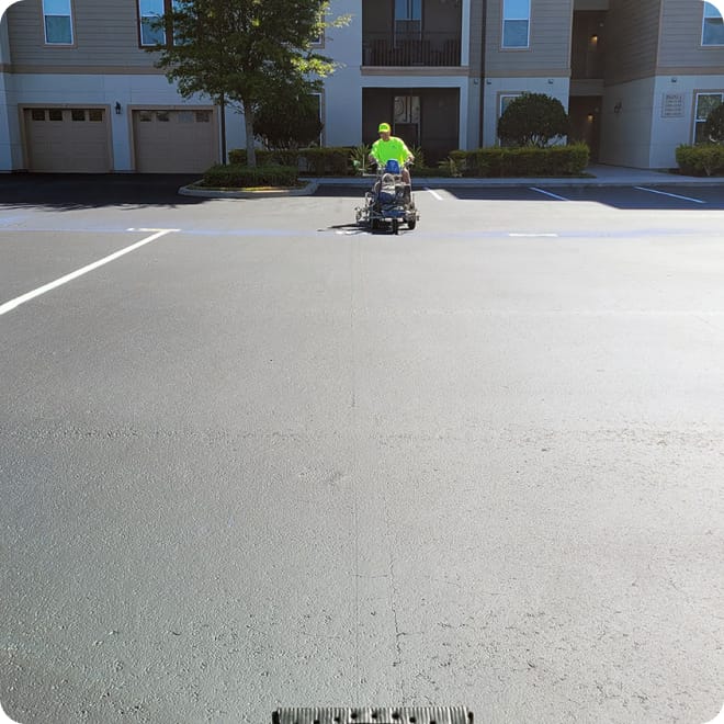 pavement maintenance in progress