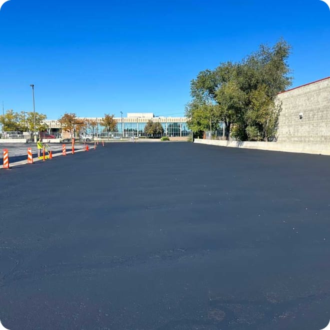 freshly sealed asphalt