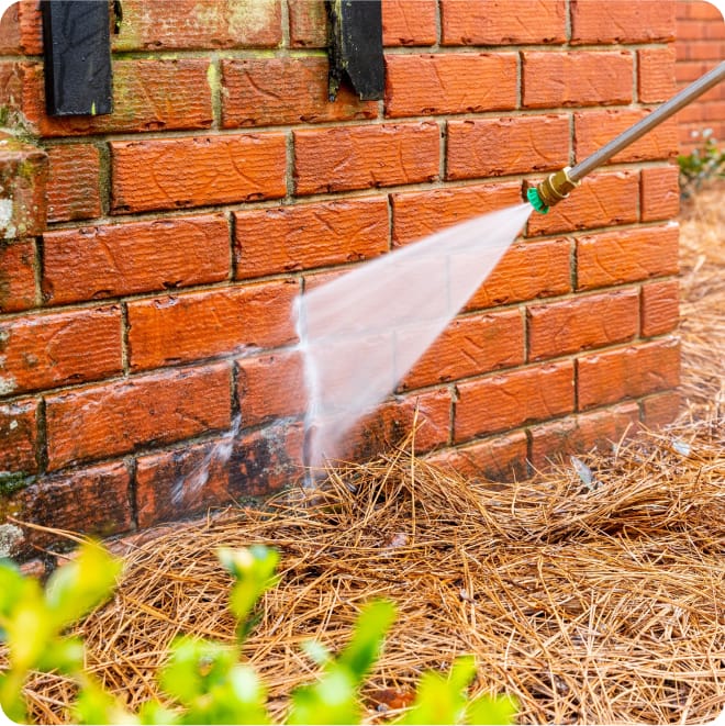 pressure washing brick
