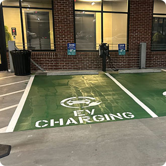 electric vehicle green parking space