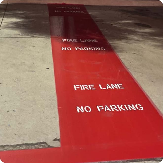 fire lane no parking markings