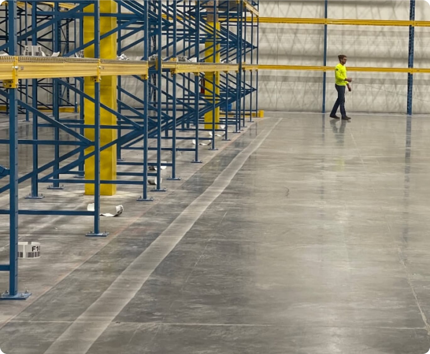 warehouse after concrete paint removal services