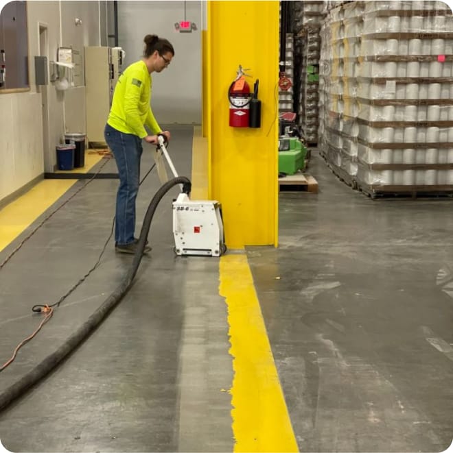 shot blasting warehouse floors