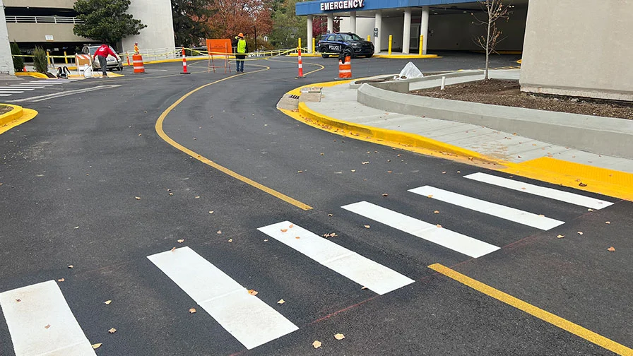 thermoplastic crosswalk application