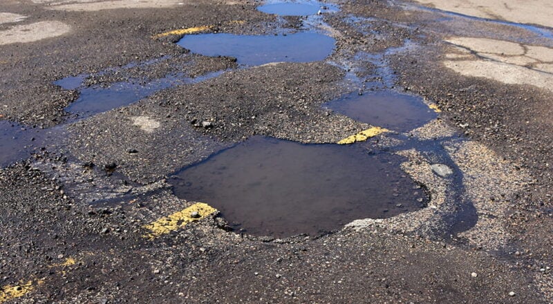 parking lot pothole