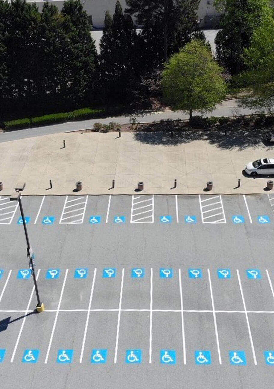ADA marked church parking lot